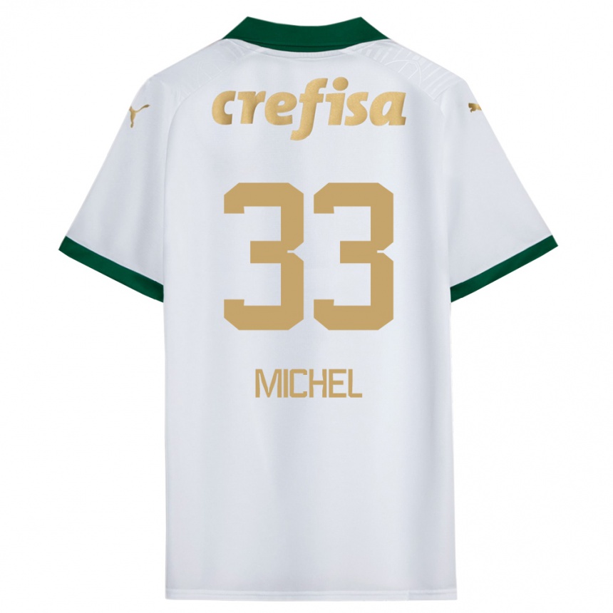 Kids Football Michel #33 White Green Away Jersey 2024/25 T-Shirt Australia