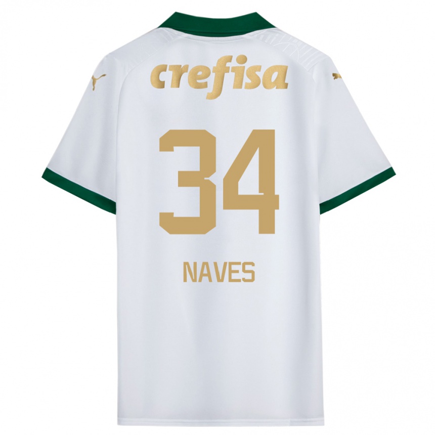 Kids Football Naves #34 White Green Away Jersey 2024/25 T-Shirt Australia