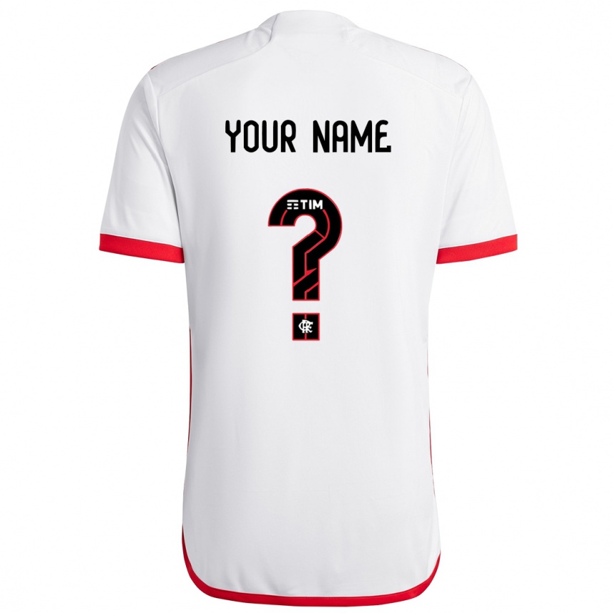 Kids Football Your Name #0 White Red Away Jersey 2024/25 T-Shirt Australia