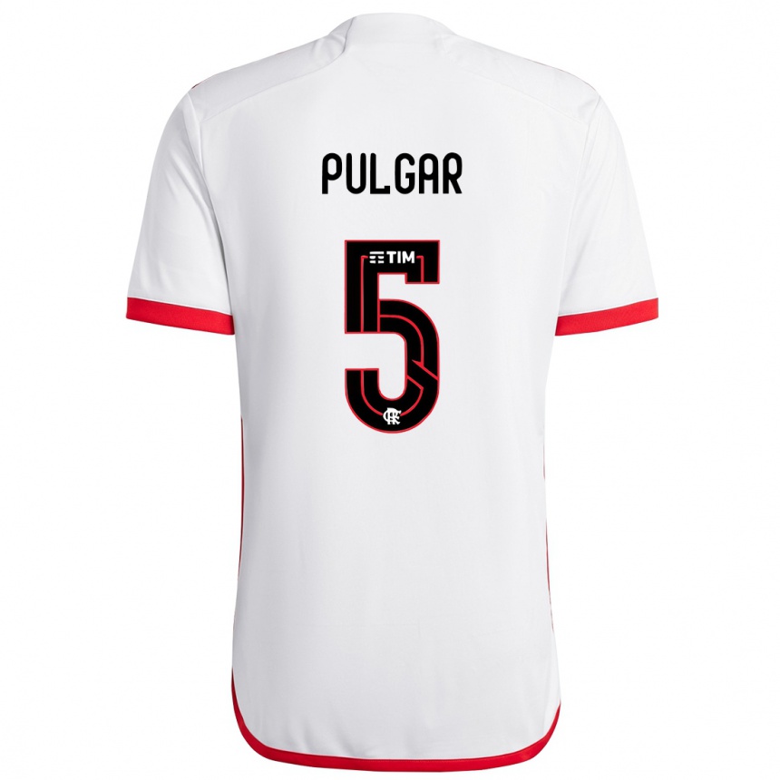 Kids Football Erick Pulgar #5 White Red Away Jersey 2024/25 T-Shirt Australia