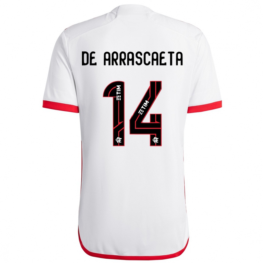 Kids Football Giorgian De Arrascaeta #14 White Red Away Jersey 2024/25 T-Shirt Australia