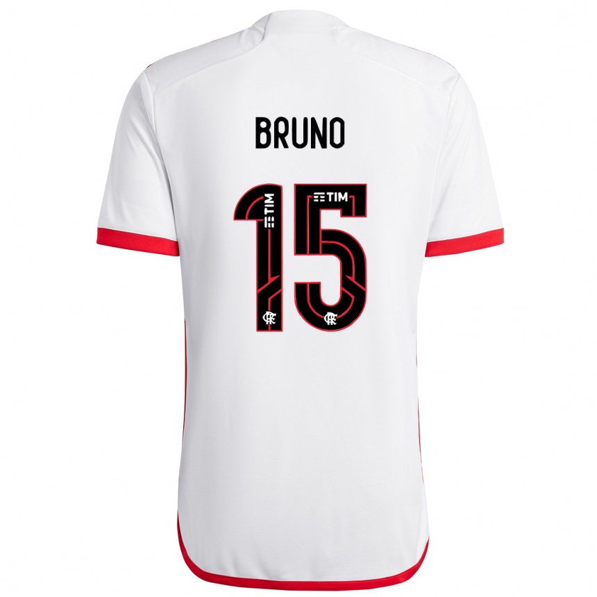 Kids Football Fabrício Bruno #15 White Red Away Jersey 2024/25 T-Shirt Australia