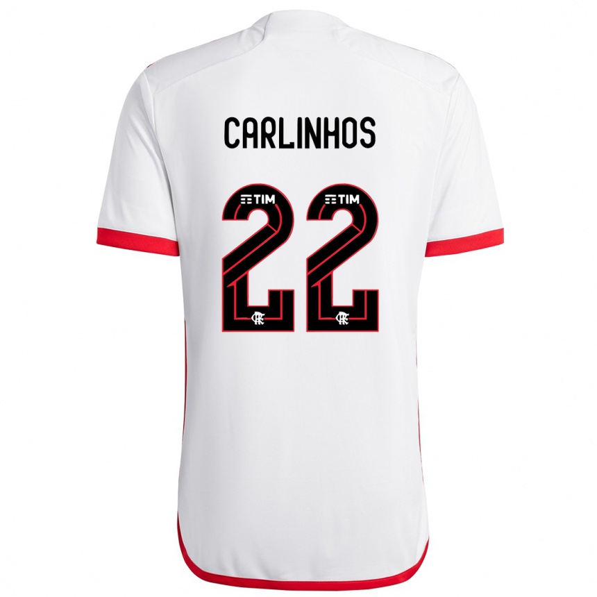 Kids Football Carlinhos #22 White Red Away Jersey 2024/25 T-Shirt Australia