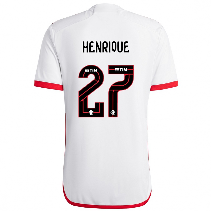 Kids Football Bruno Henrique #27 White Red Away Jersey 2024/25 T-Shirt Australia