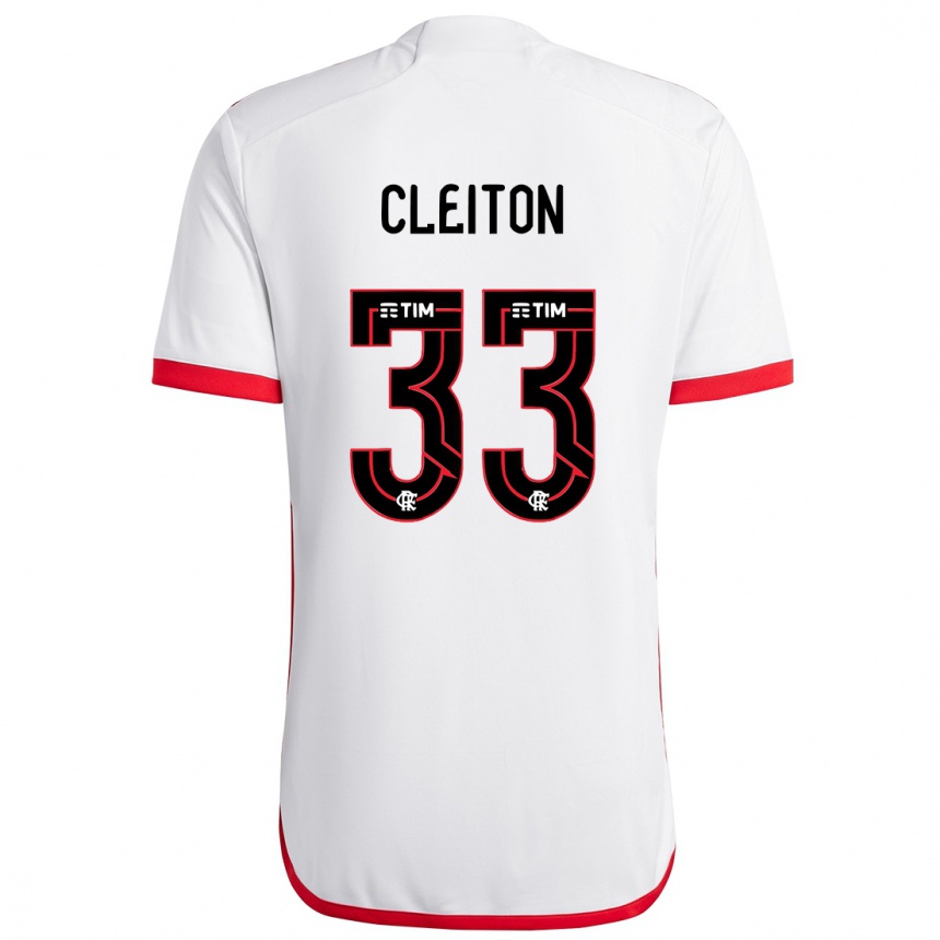 Kids Football Cleiton #33 White Red Away Jersey 2024/25 T-Shirt Australia