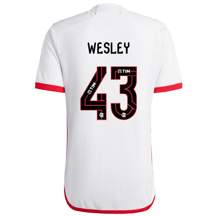 Kids Football Wesley #43 White Red Away Jersey 2024/25 T-Shirt Australia