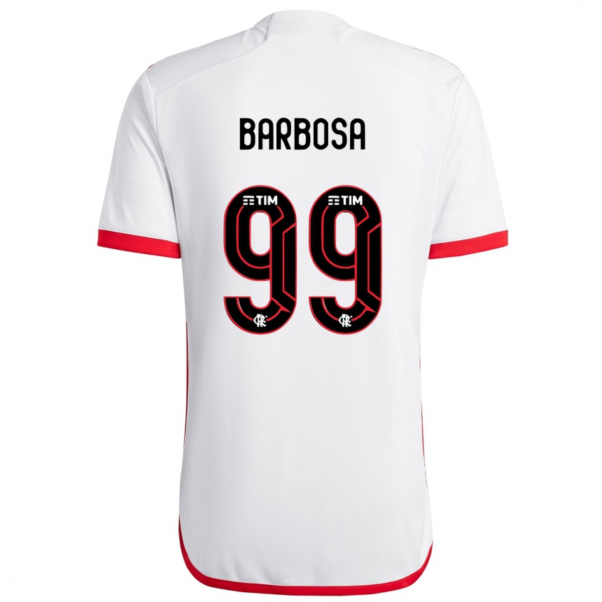 Kids Football Gabriel Barbosa #99 White Red Away Jersey 2024/25 T-Shirt Australia