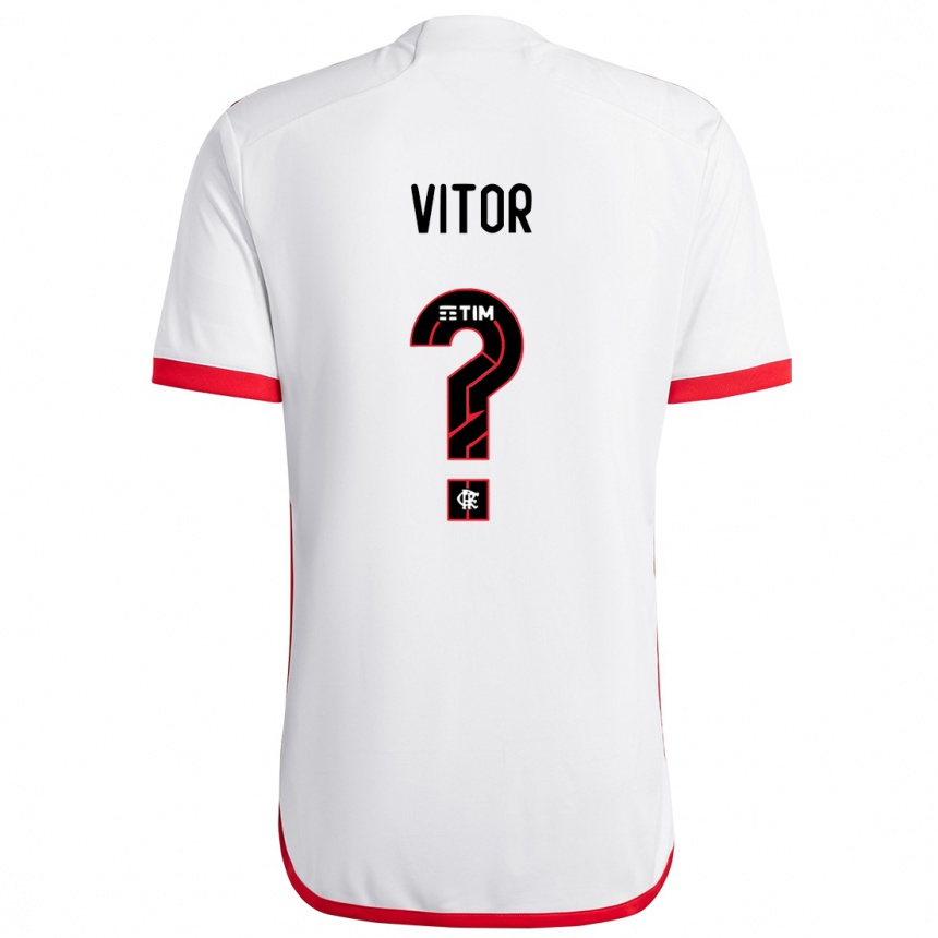 Kids Football João Vitor #0 White Red Away Jersey 2024/25 T-Shirt Australia