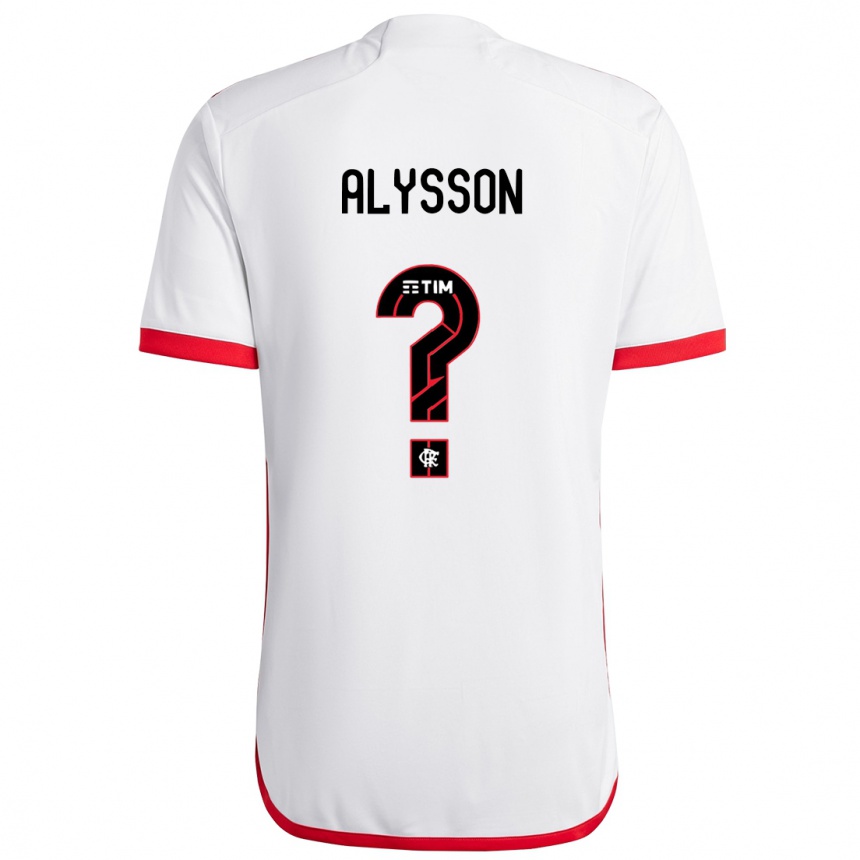 Kids Football Alysson #0 White Red Away Jersey 2024/25 T-Shirt Australia