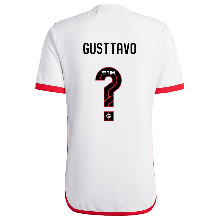 Kids Football Gusttavo #0 White Red Away Jersey 2024/25 T-Shirt Australia