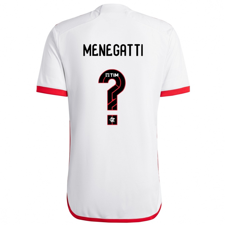 Kids Football Kauan Menegatti #0 White Red Away Jersey 2024/25 T-Shirt Australia