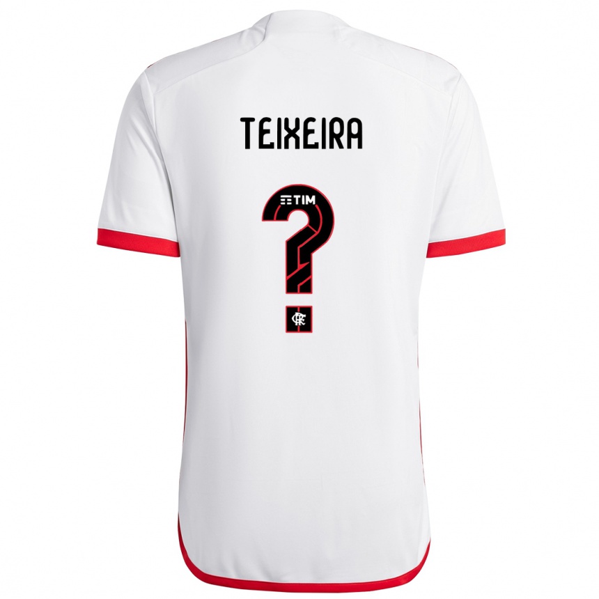 Kids Football Guilherme Teixeira #0 White Red Away Jersey 2024/25 T-Shirt Australia