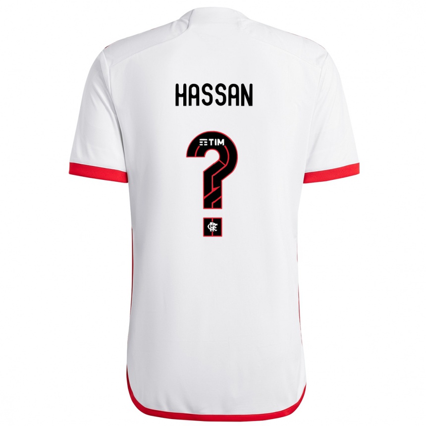 Kids Football Haruna Hassan #0 White Red Away Jersey 2024/25 T-Shirt Australia