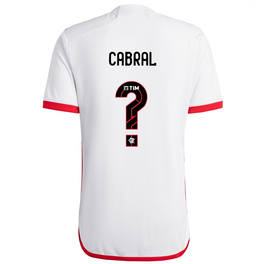 Kids Football Daniel Cabral #0 White Red Away Jersey 2024/25 T-Shirt Australia