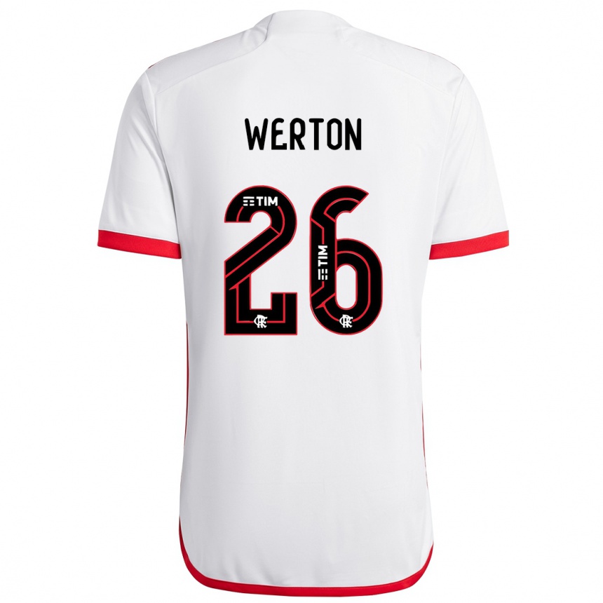 Kids Football Werton #26 White Red Away Jersey 2024/25 T-Shirt Australia