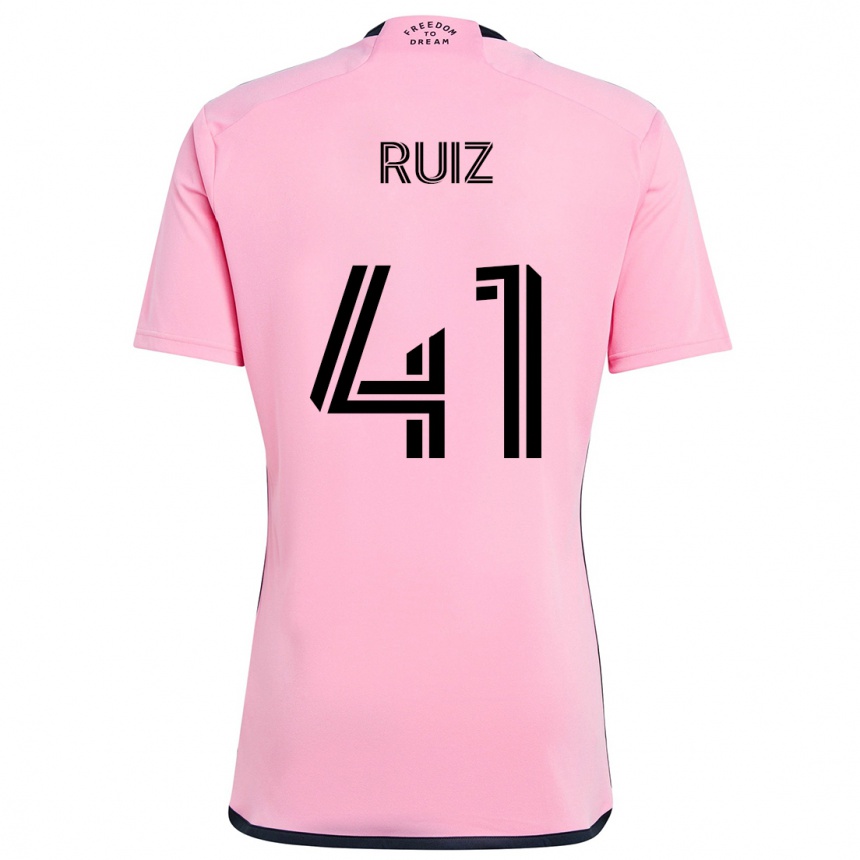 Men Football David Ruíz #41 Pink Home Jersey 2024/25 T-Shirt Australia