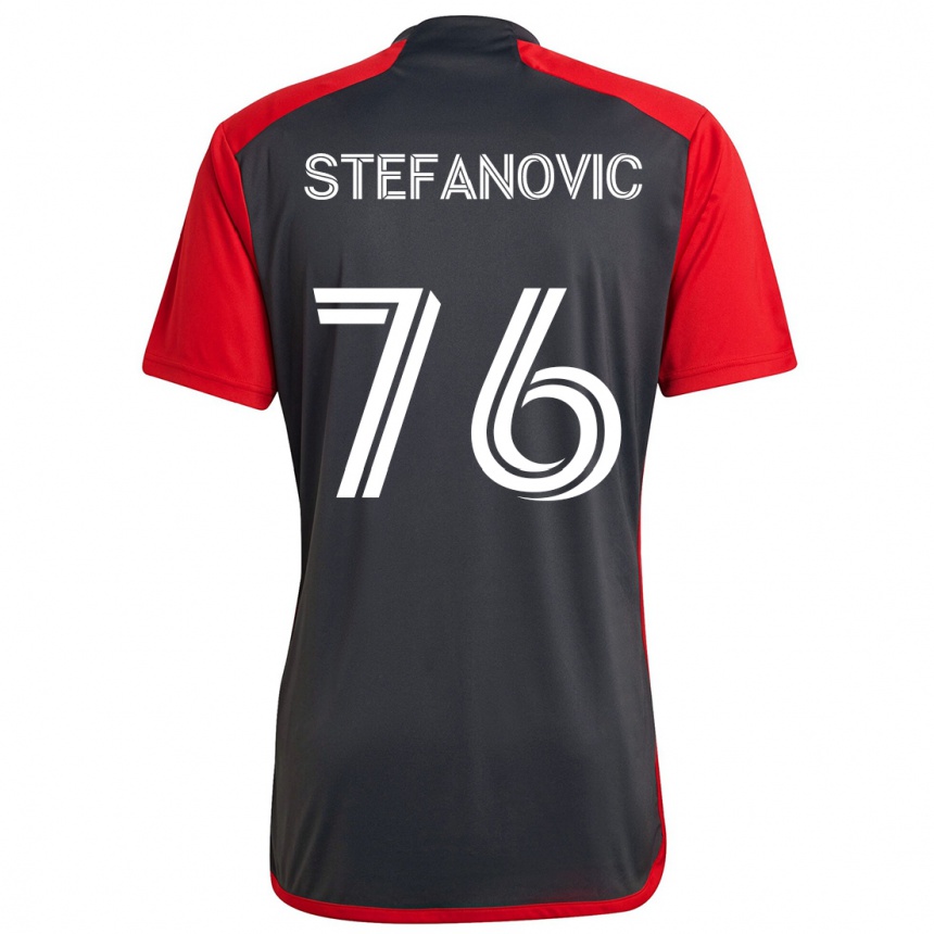 Men Football Lazar Stefanovic #76 Grayn Red Home Jersey 2024/25 T-Shirt Australia