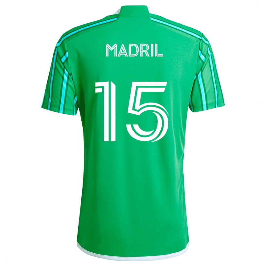 Men Football Emily Madril #15 Green White Home Jersey 2024/25 T-Shirt Australia