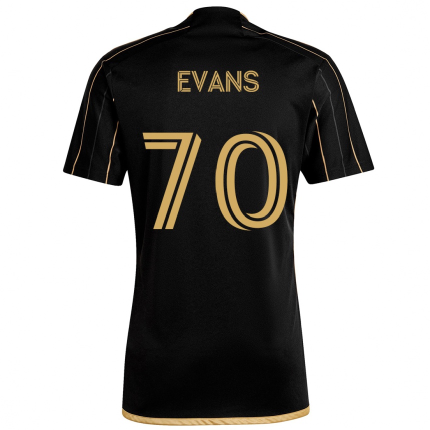 Men Football Matthew Evans #70 Black Gold Home Jersey 2024/25 T-Shirt Australia