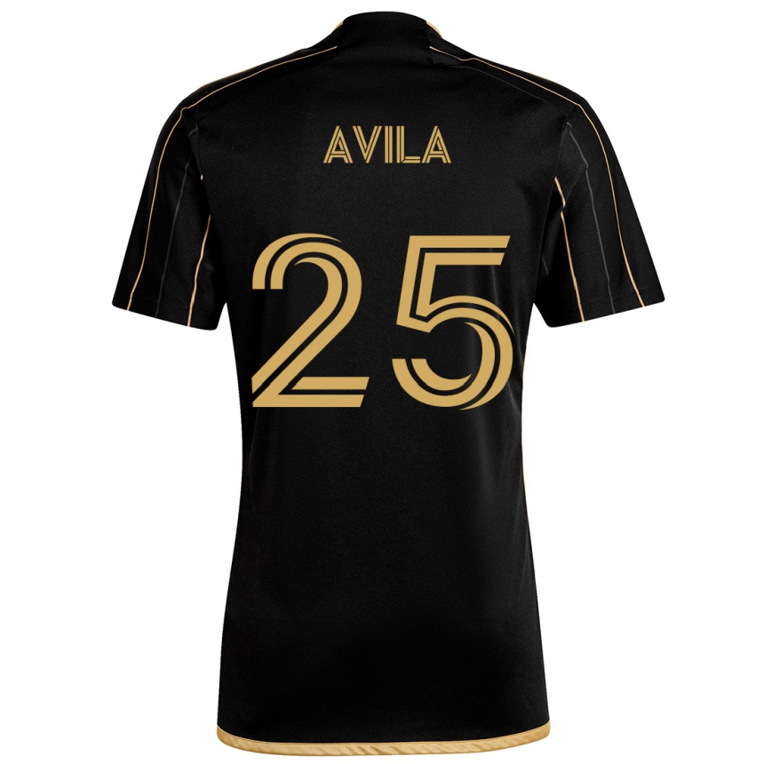 Men Football Armando Avila #25 Black Gold Home Jersey 2024/25 T-Shirt Australia