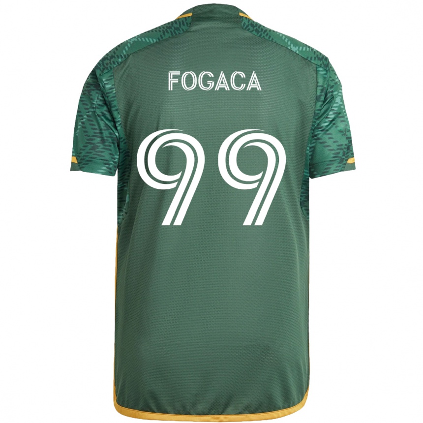 Men Football Nathan Fogaça #99 Green Orange Home Jersey 2024/25 T-Shirt Australia