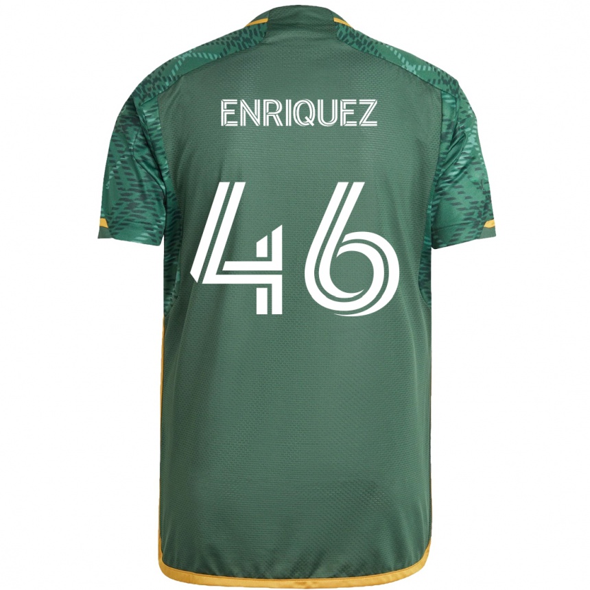 Men Football Victor Enriquez #46 Green Orange Home Jersey 2024/25 T-Shirt Australia