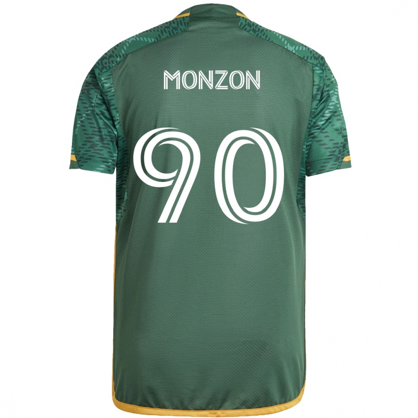 Men Football Florián Monzón #90 Green Orange Home Jersey 2024/25 T-Shirt Australia