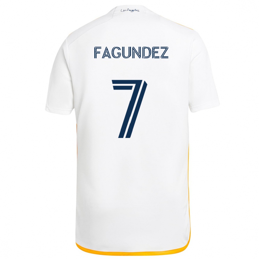 Men Football Diego Fagúndez #7 White Yellow Home Jersey 2024/25 T-Shirt Australia