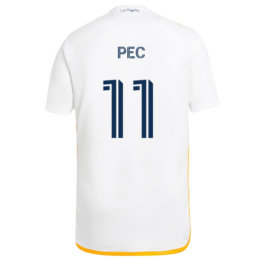 Men Football Gabriel Pec #11 White Yellow Home Jersey 2024/25 T-Shirt Australia