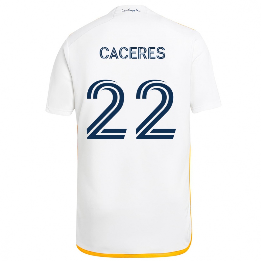 Men Football Martín Cáceres #22 White Yellow Home Jersey 2024/25 T-Shirt Australia