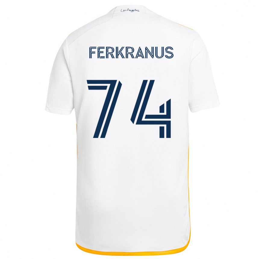 Men Football Marcus Ferkranus #74 White Yellow Home Jersey 2024/25 T-Shirt Australia