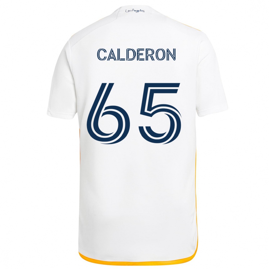 Men Football Juan Calderón #65 White Yellow Home Jersey 2024/25 T-Shirt Australia