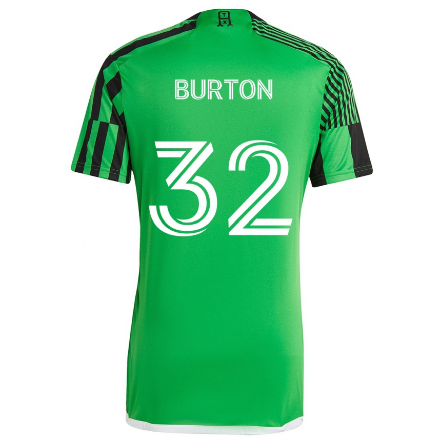 Men Football Micah Burton #32 Green Black Home Jersey 2024/25 T-Shirt Australia