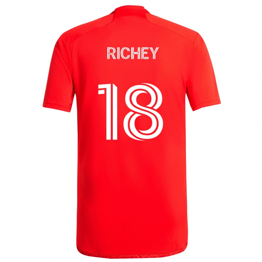 Men Football Spencer Richey #18 Red White Home Jersey 2024/25 T-Shirt Australia