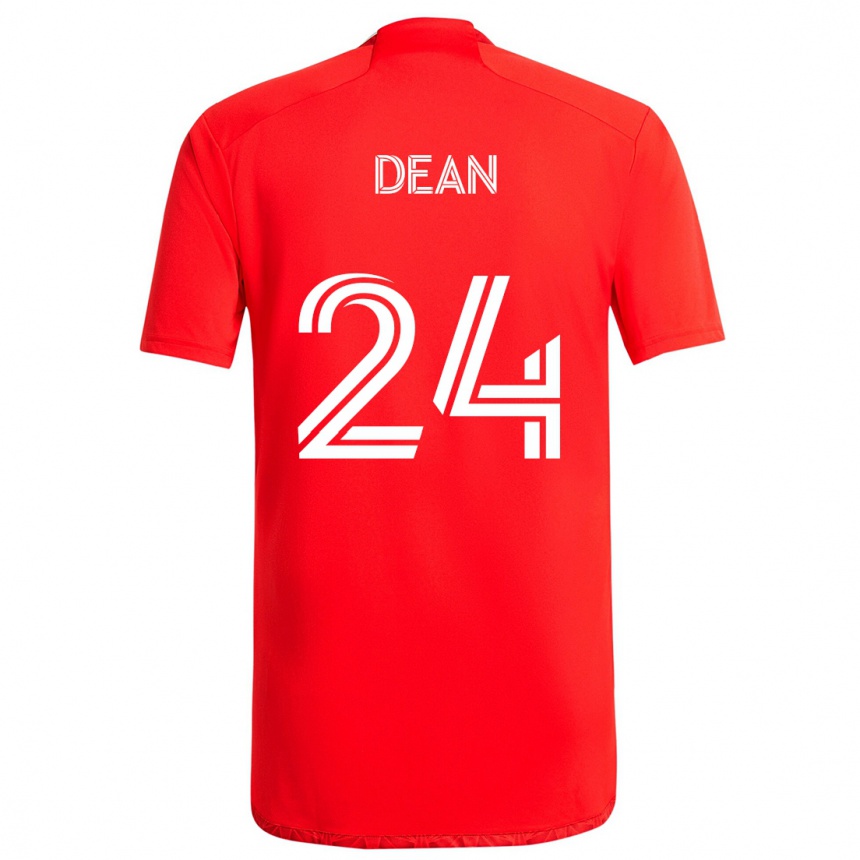 Men Football Jonathan Dean #24 Red White Home Jersey 2024/25 T-Shirt Australia