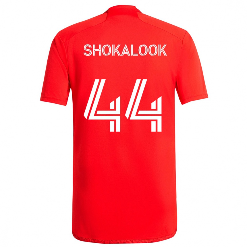 Men Football Jason Shokalook #44 Red White Home Jersey 2024/25 T-Shirt Australia