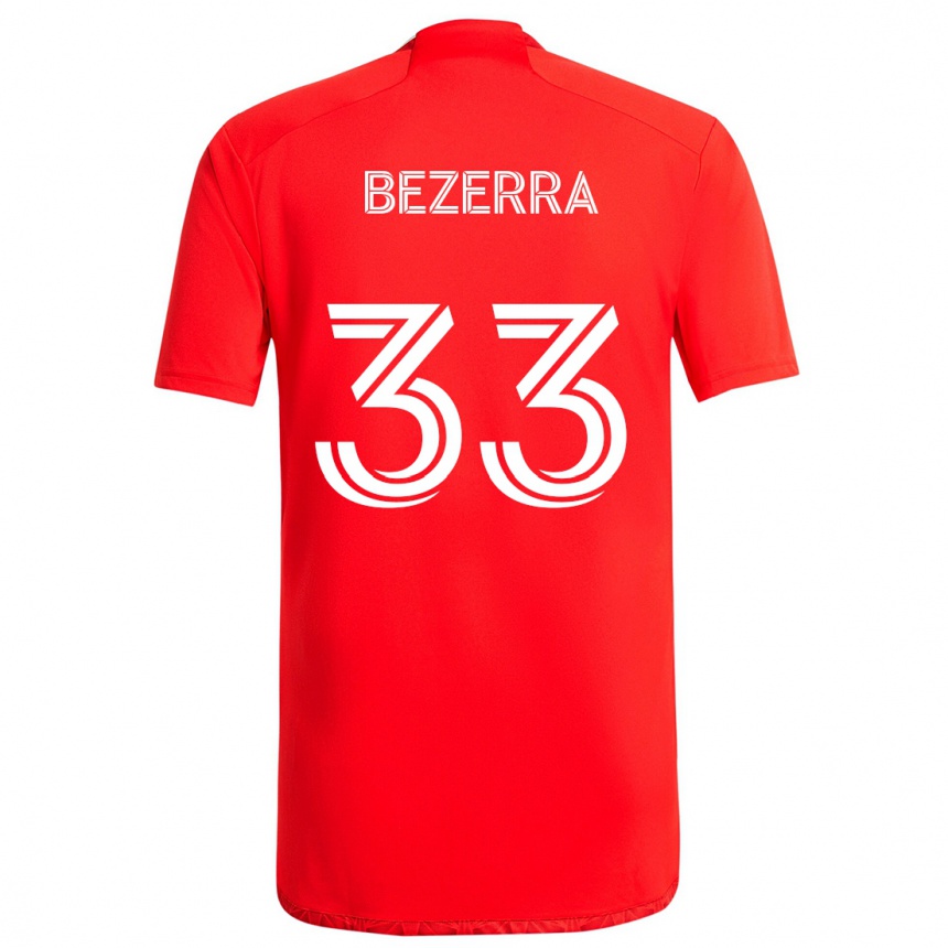 Men Football Victor Bezerra #33 Red White Home Jersey 2024/25 T-Shirt Australia