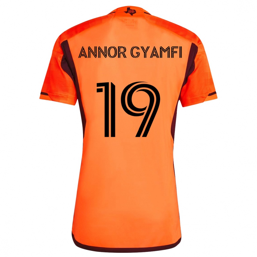 Men Football Stephen Annor Gyamfi #19 Orange Black Home Jersey 2024/25 T-Shirt Australia