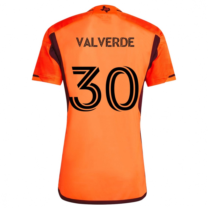 Men Football Jefferson Valverde #30 Orange Black Home Jersey 2024/25 T-Shirt Australia