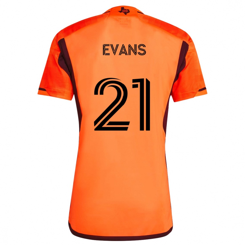 Men Football Jacob Evans #21 Orange Black Home Jersey 2024/25 T-Shirt Australia