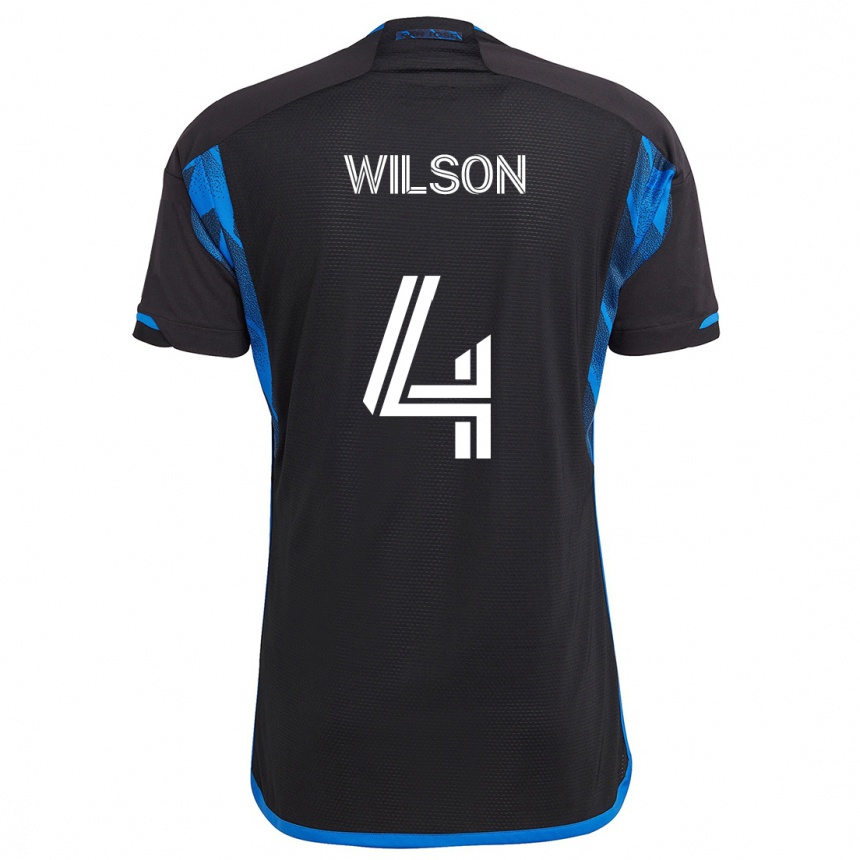 Men Football Bruno Wilson #4 Blue Black Home Jersey 2024/25 T-Shirt Australia