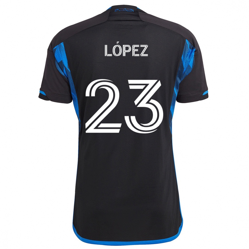 Men Football Hernán López #23 Blue Black Home Jersey 2024/25 T-Shirt Australia