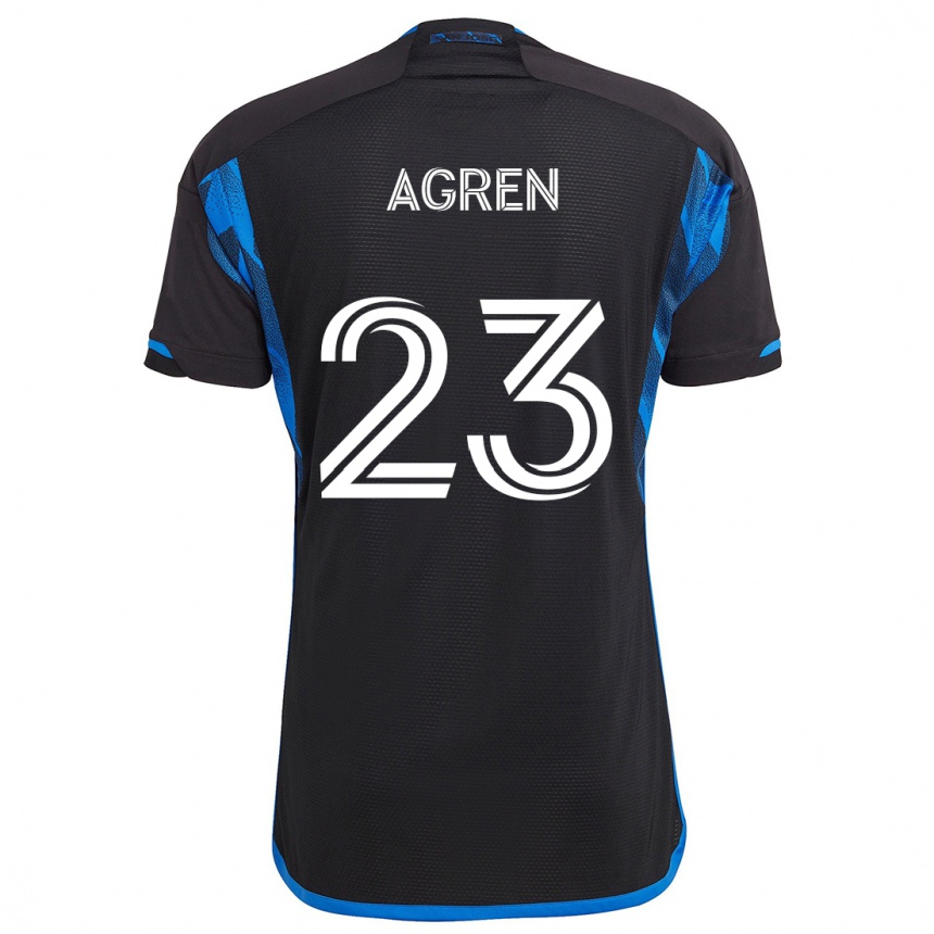 Men Football Oskar Agren #23 Blue Black Home Jersey 2024/25 T-Shirt Australia