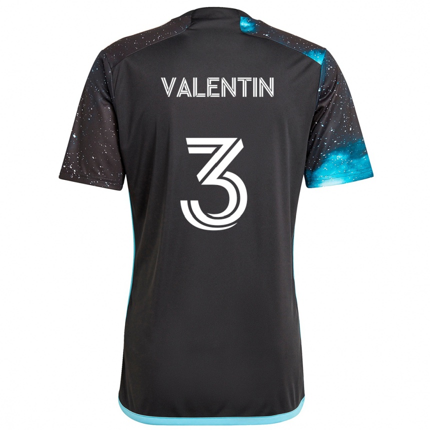 Men Football Zarek Valentin #3 Black Blue Home Jersey 2024/25 T-Shirt Australia