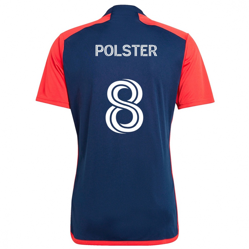 Men Football Matt Polster #8 Blue Red Home Jersey 2024/25 T-Shirt Australia