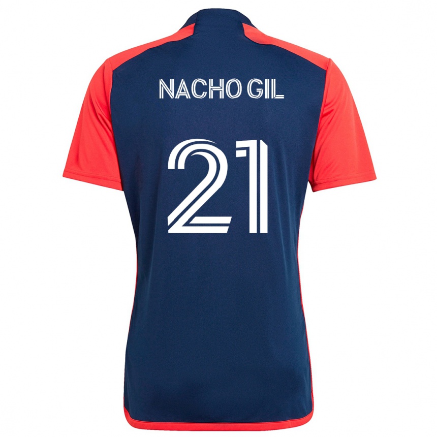 Men Football Nacho Gil #21 Blue Red Home Jersey 2024/25 T-Shirt Australia