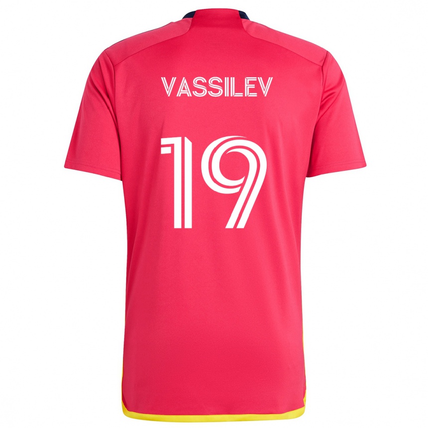 Men Football Indiana Vassilev #19 Red Blue Home Jersey 2024/25 T-Shirt Australia