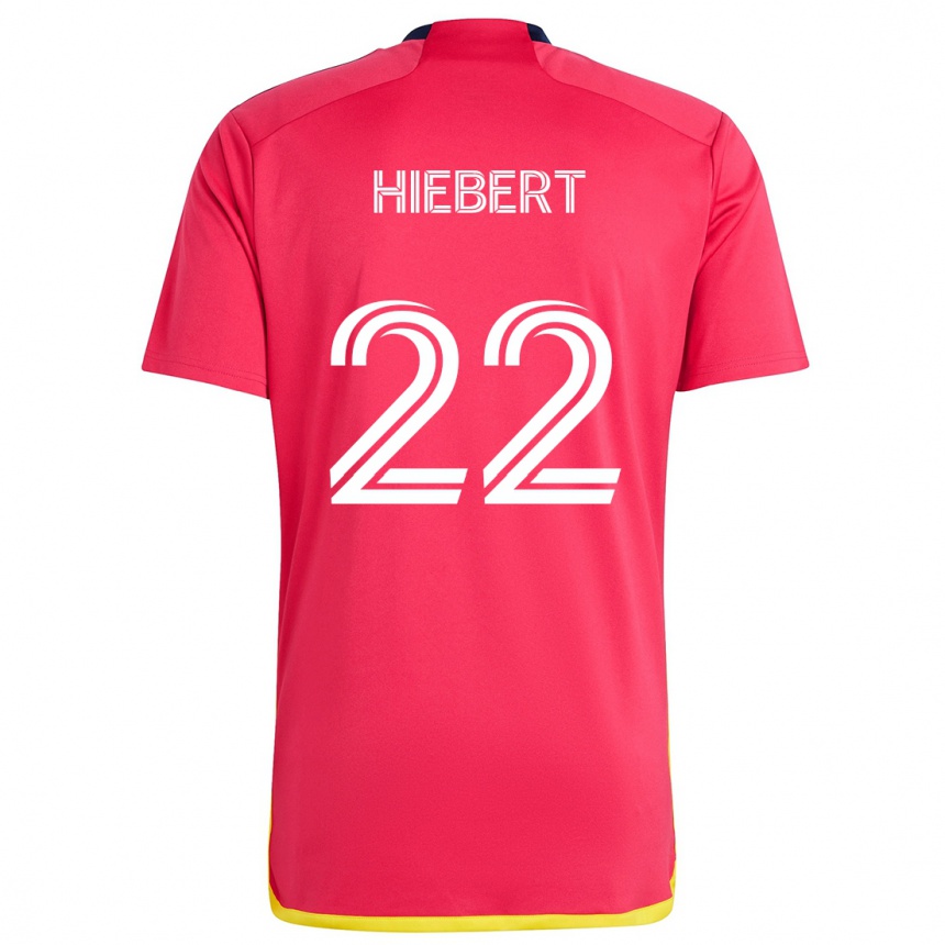 Men Football Kyle Hiebert #22 Red Blue Home Jersey 2024/25 T-Shirt Australia