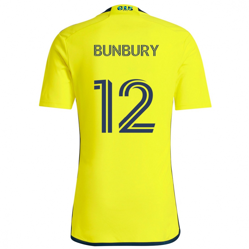 Men Football Teal Bunbury #12 Yellow Blue Home Jersey 2024/25 T-Shirt Australia