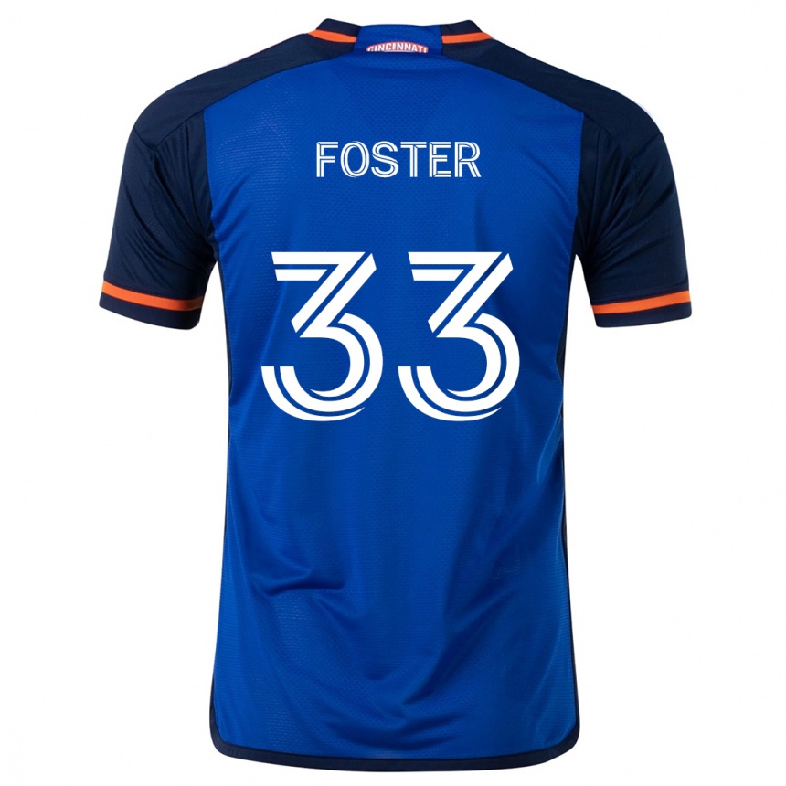 Men Football Isaiah Foster #33 Blue White Home Jersey 2024/25 T-Shirt Australia